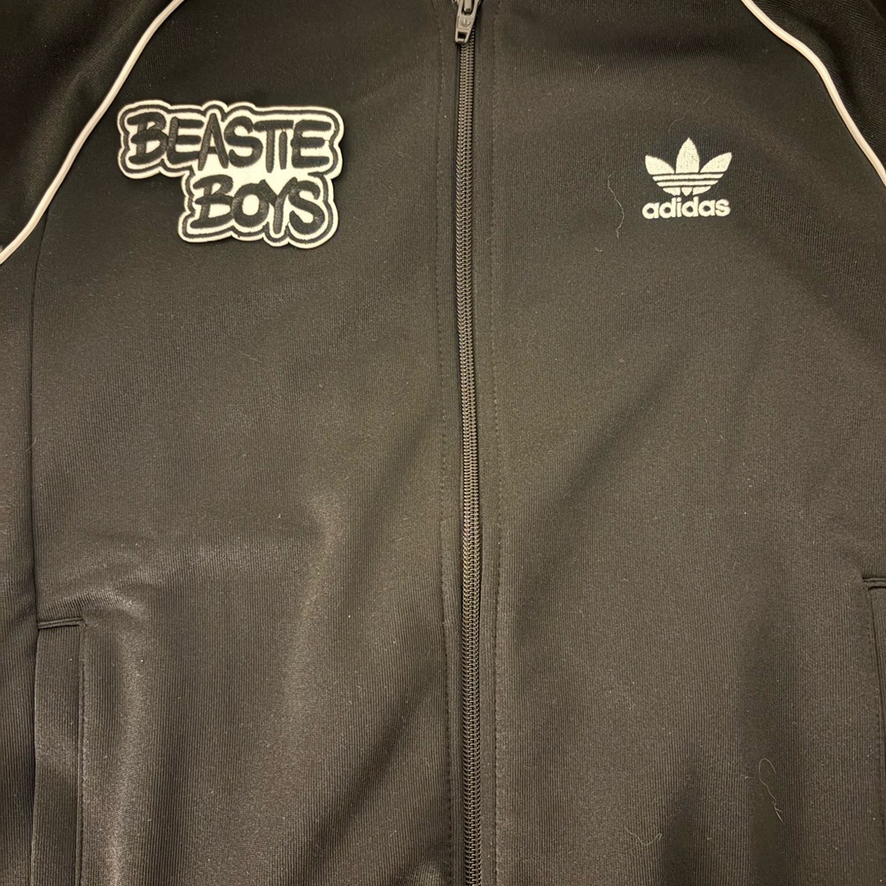 adidas Black Track Jacket with Beastie Boys logo medium